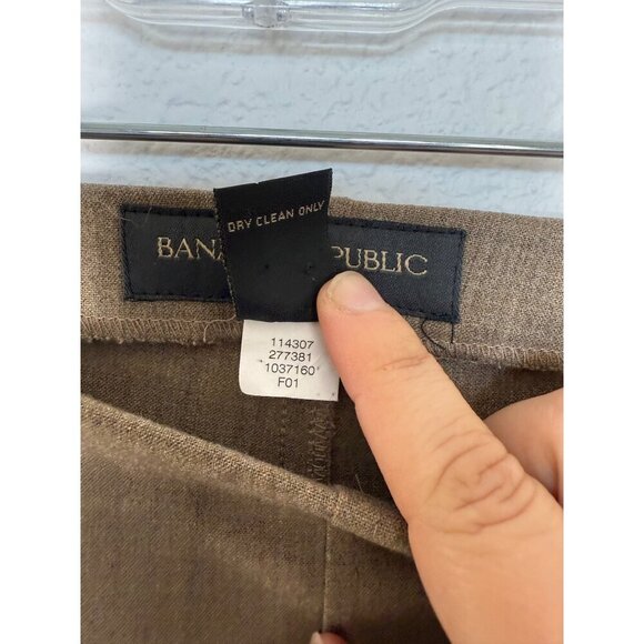 Vintage Banana Republic Wool Pants Woman's 6 Brown Stretch High Rise Straight - Picture 6 of 7
